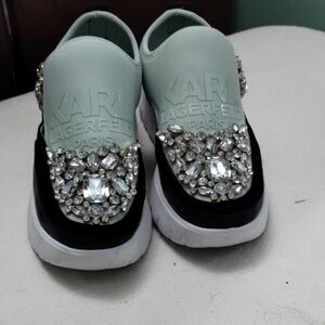 Karl Lagerfeld Mint Green Platform Shoes